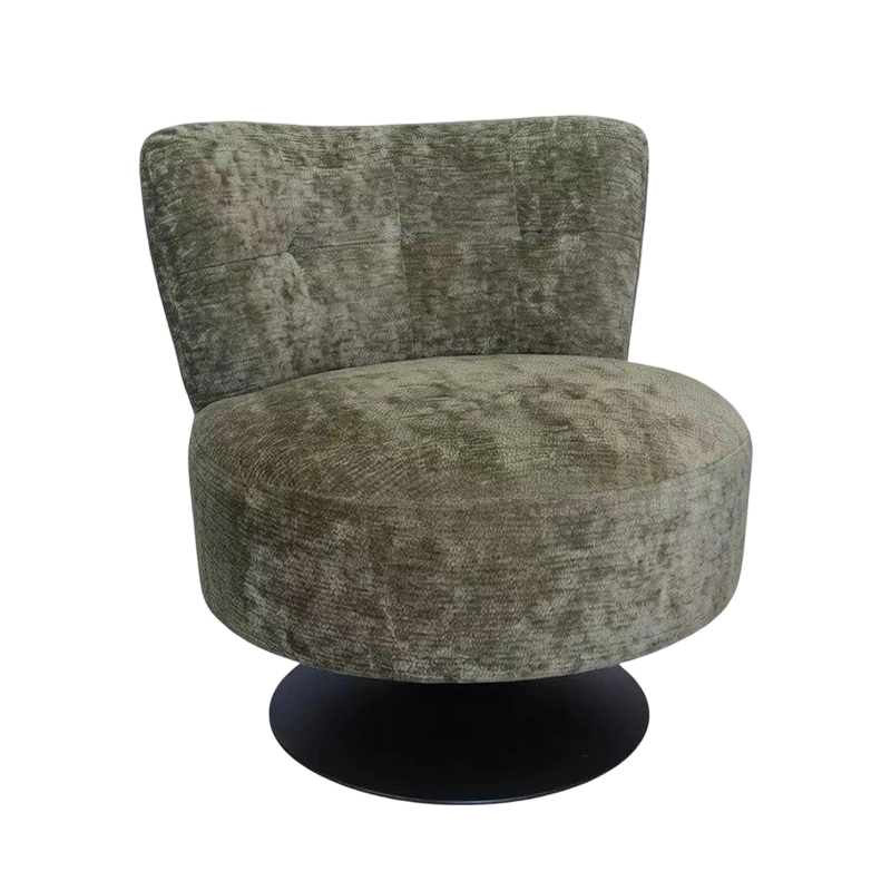 Zamatovo čalúnené kreslo otočné o 360°